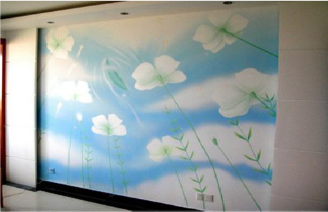 宁国画墙绘怎么画好白云的蓬松感？