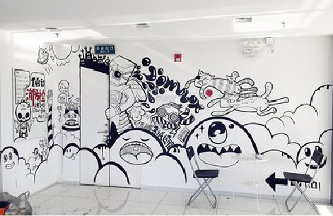 宁国手绘墙并非传统涂鸦。